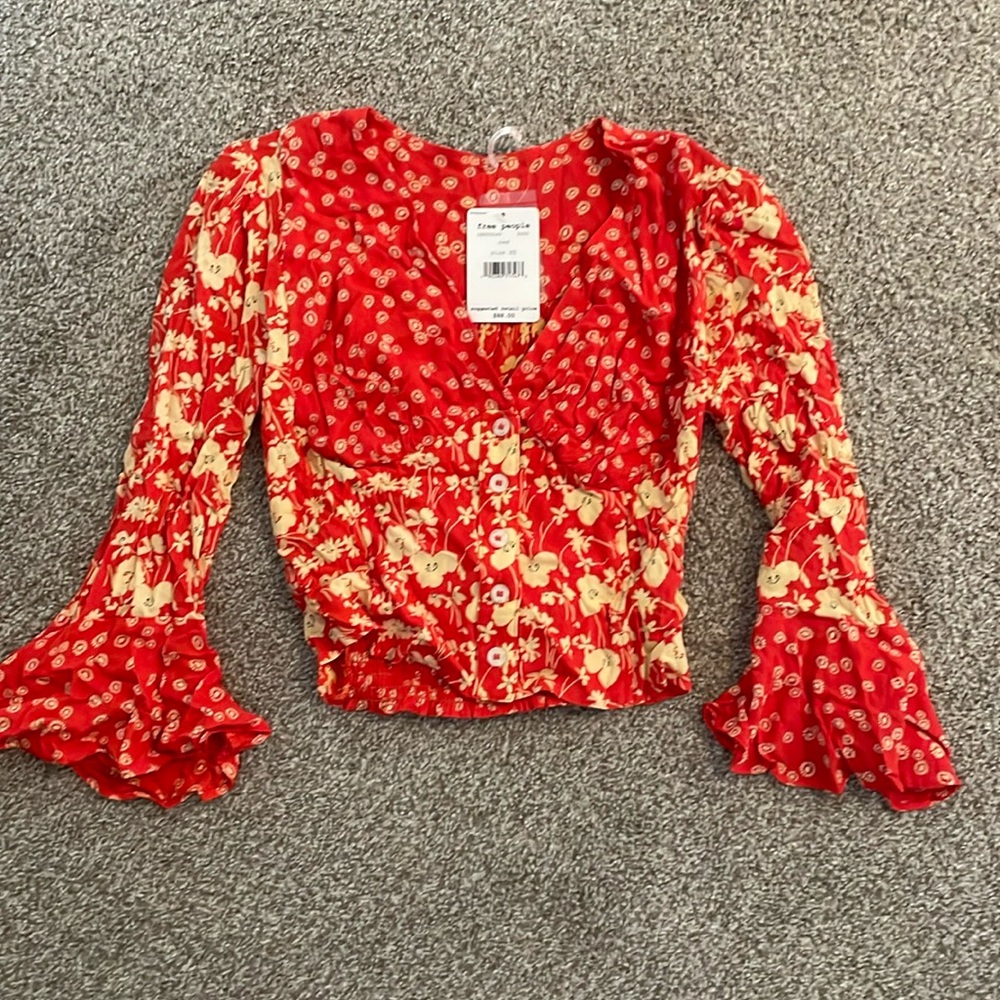 Free People Floral Corset Crop Top